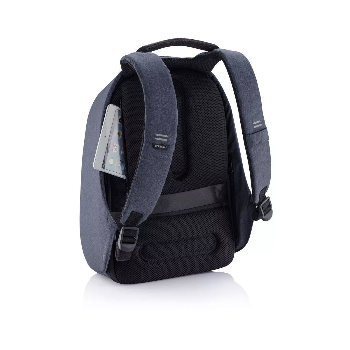 XD Design Bobby Hero Regular Anti Theft Waterproof Travel Laptop Backpack with Integrated USB Charging Port and Sunglasses Holder, Navy Blue