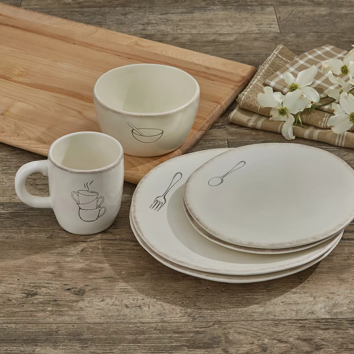 Park Designs Villager Mug Mugs Set - Cream