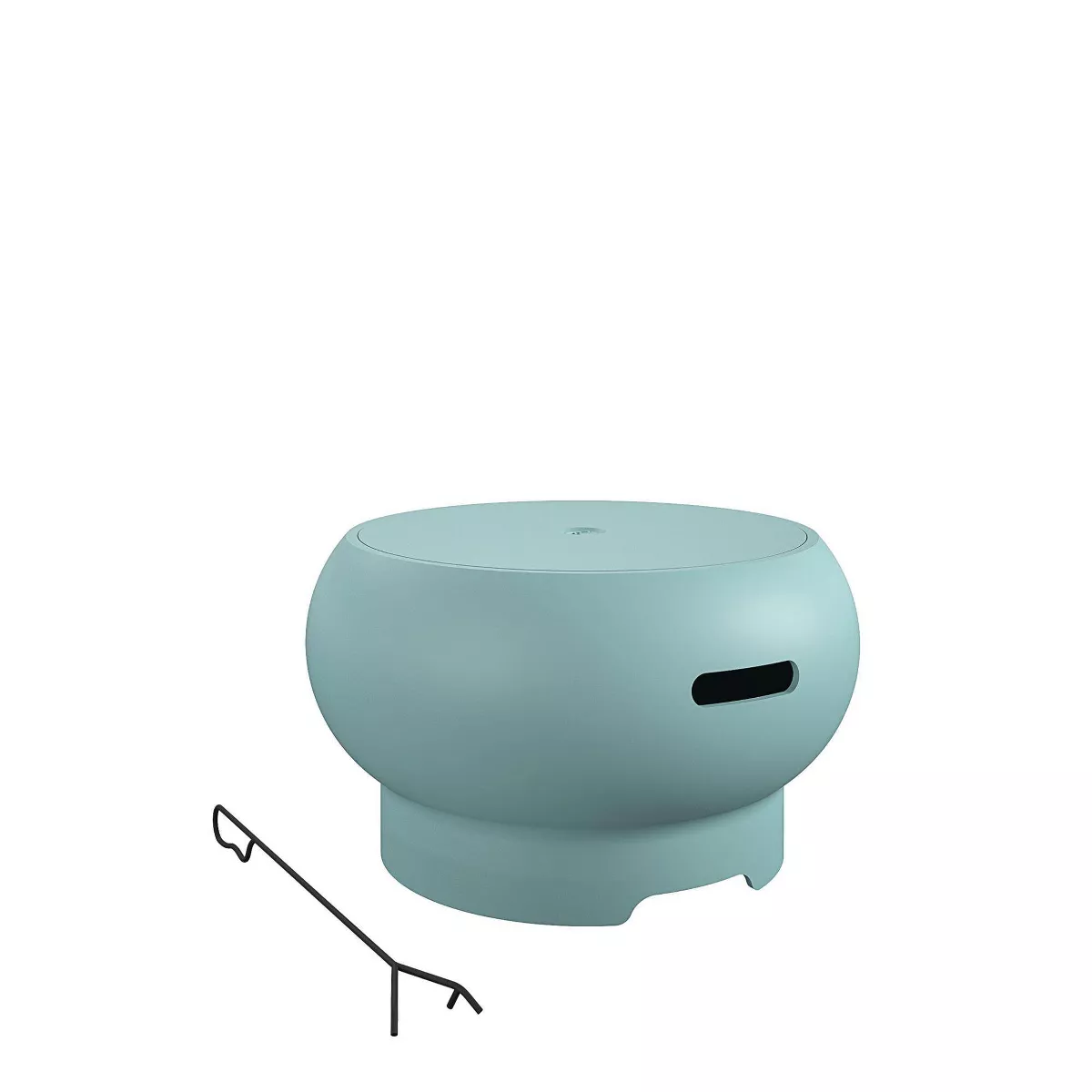 Asher 27" Outdoor Wood Burning Fire Pit with Grilling Surface - Aqua Haze - Novogratz