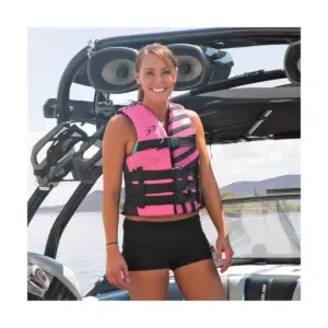Airhead Trend Unisex Safety Life Jacket Vest for Men or Women Boat Fishing, Kayaking, Water Skiing, and Boating, Adult 2XL-3XL (Pink/Black)