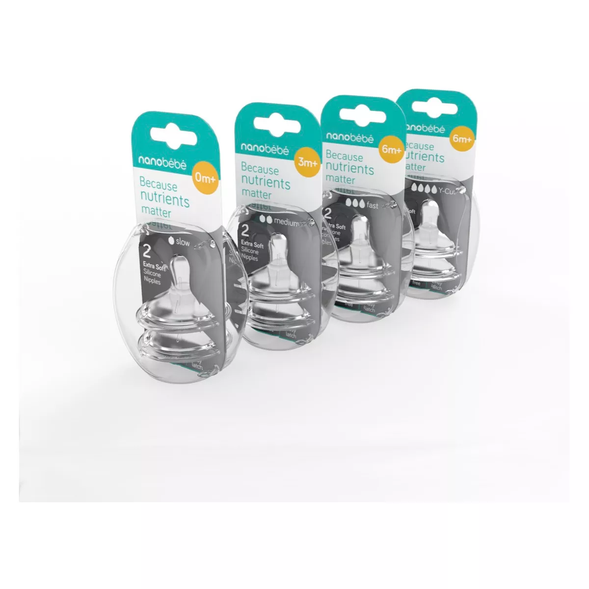 Nanobebe Fast Flow 2pk Baby Bottle Silicone Nipples