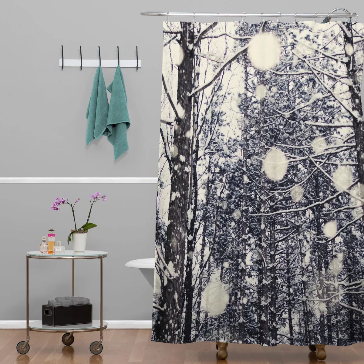 Into the Woods Shower Curtain Gray - Deny Designs