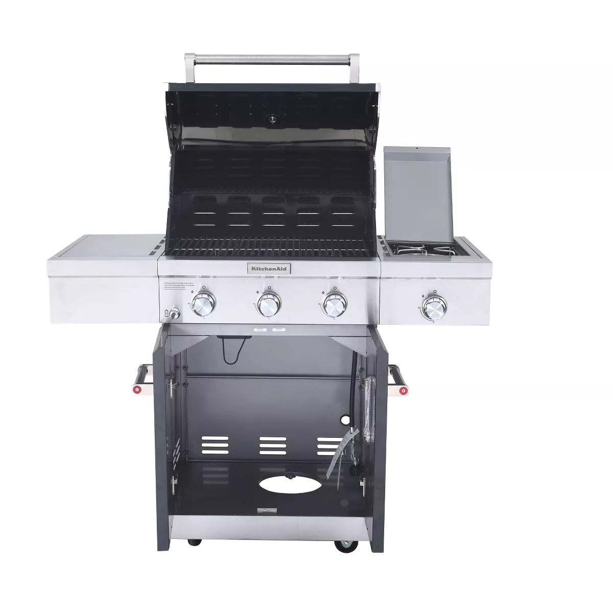 KitchenAid 3 Burner with Searing Side Burner 720-0953ACCO Gas Grill with Grill Cover - Black