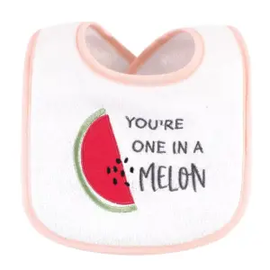 Hudson Baby Infant Girl Cotton Terry Drooler Bibs with Fiber Filling 10pk, Food Girl, One Size