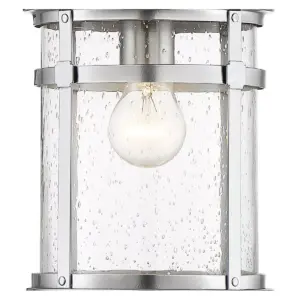 Franklin Iron Works Industrial Outdoor Lighting Hanging Lantern Chrome 13 1/2