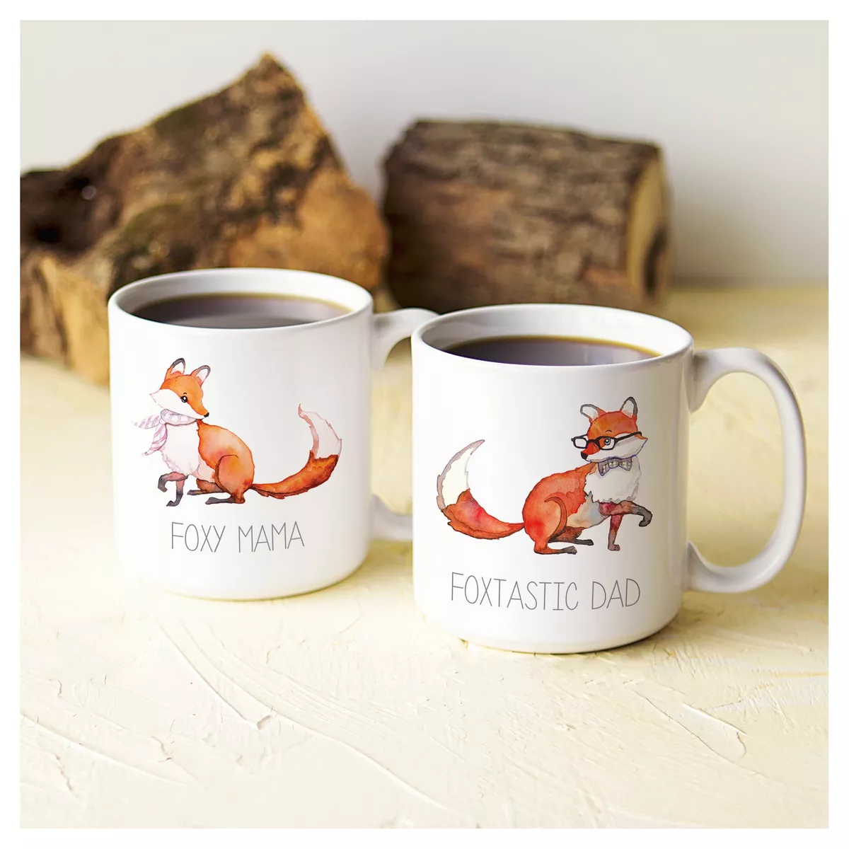 2ct Fox Parents Large Coffee Mugs