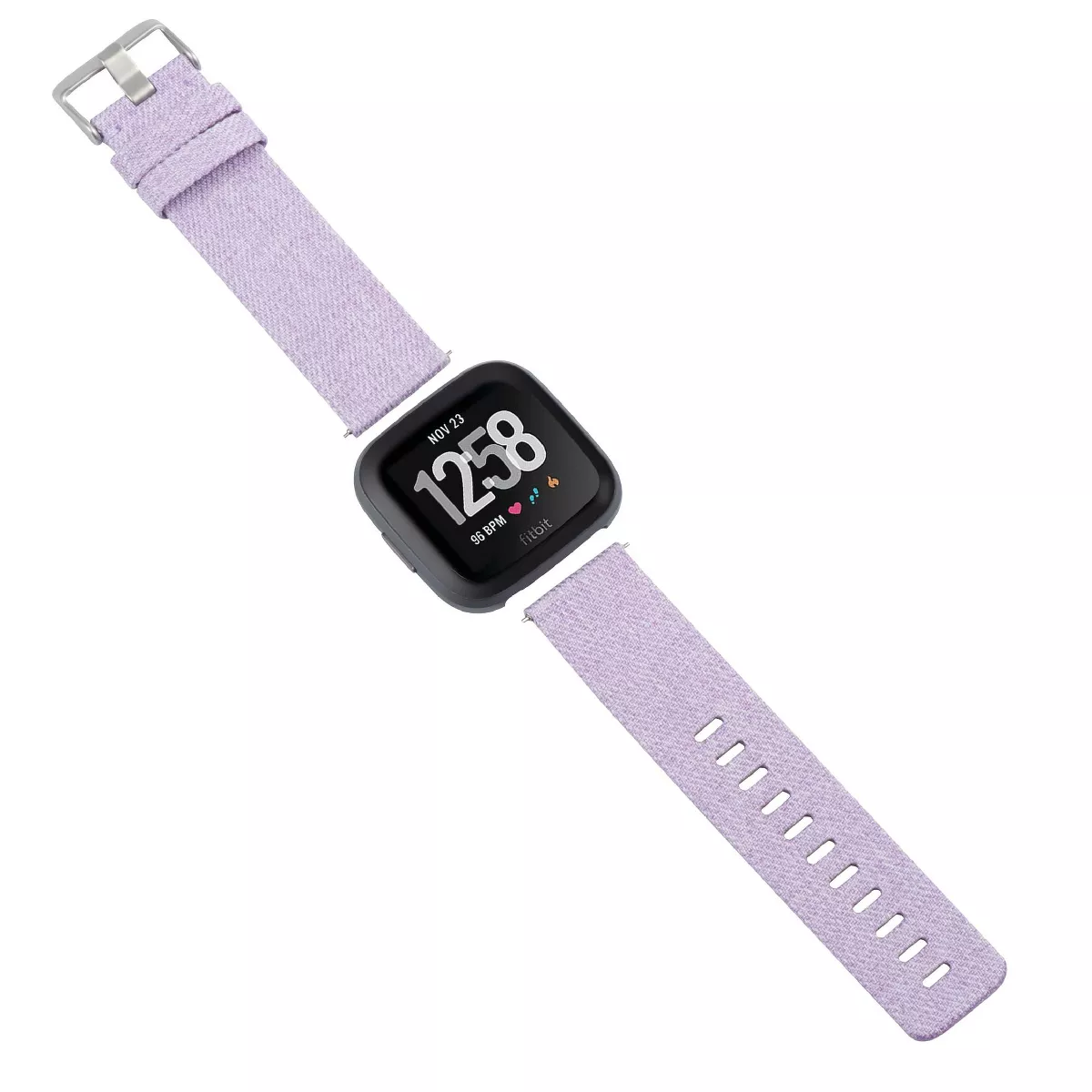 Insten Canvas Woven Fabric Band for Fitbit Versa 2 / 1 / Lite / SE, Replacement Strap, Lavender Purple