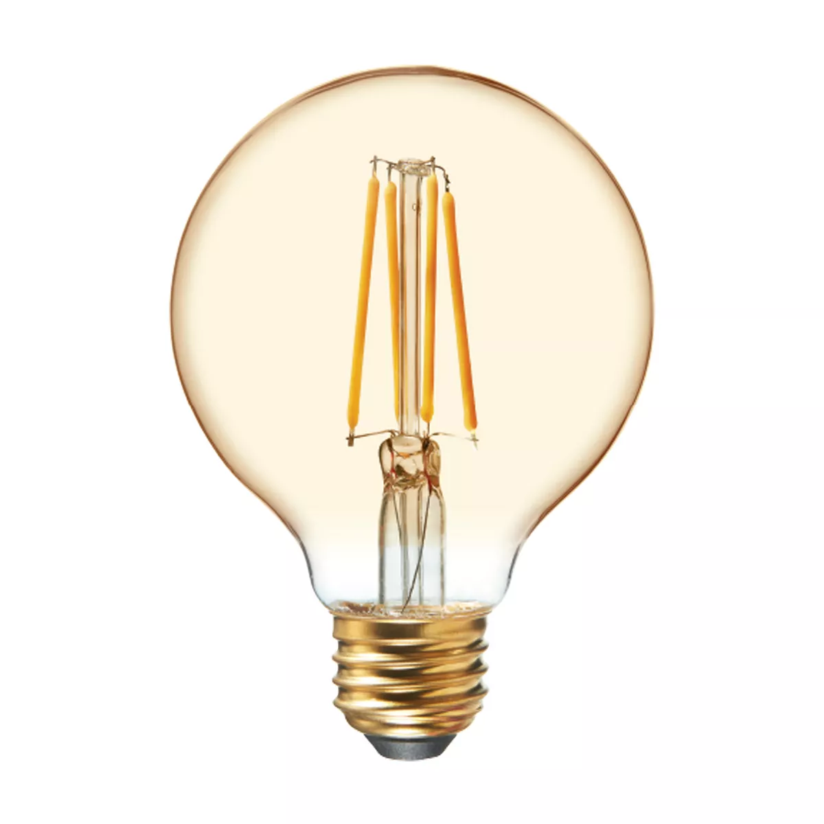 General Electric 2pk 60W VintaG25 Globe Filament Amber LED Light Bulb White