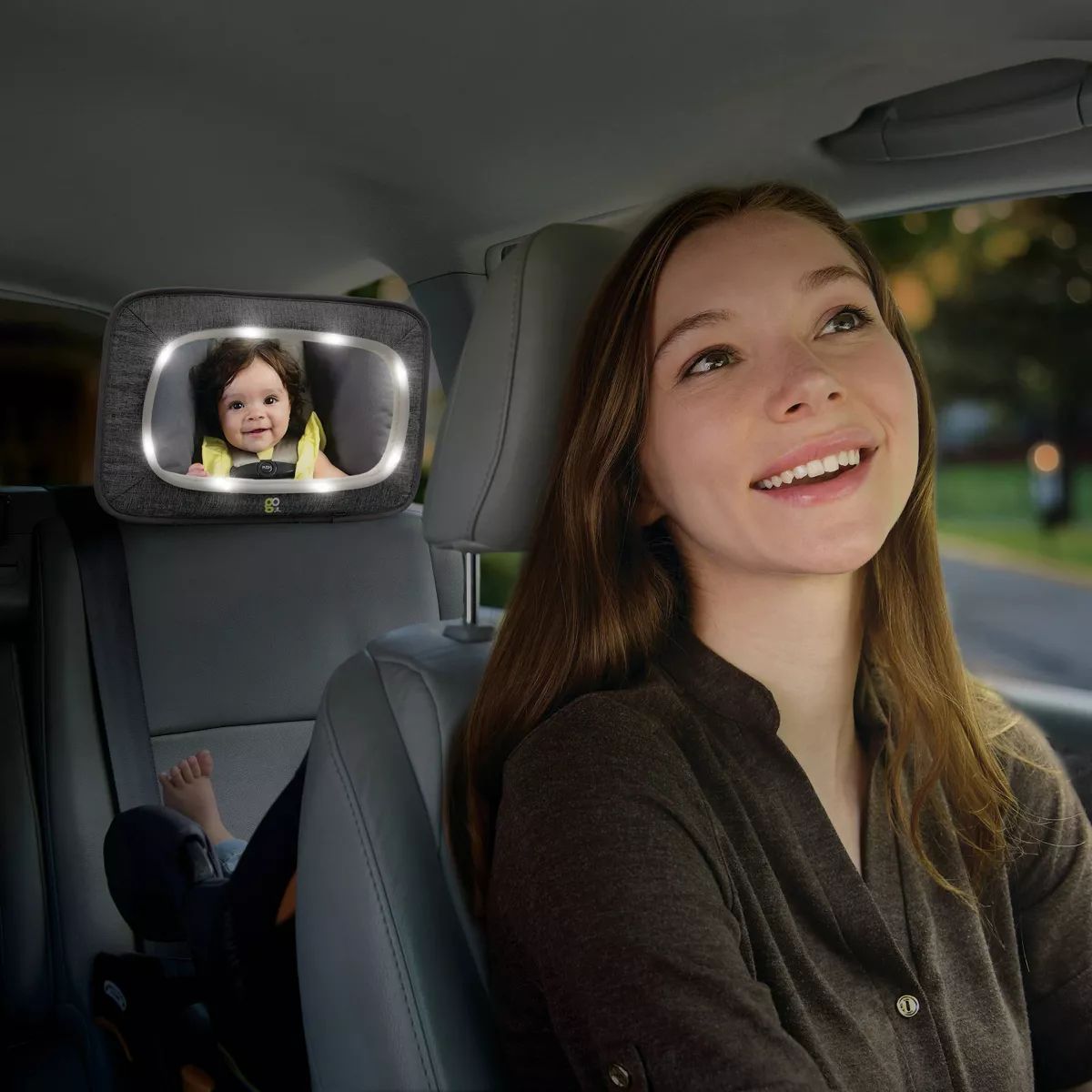 GO By Goldbug Light Up Mirror For Rear And Forward Facing Car Seats