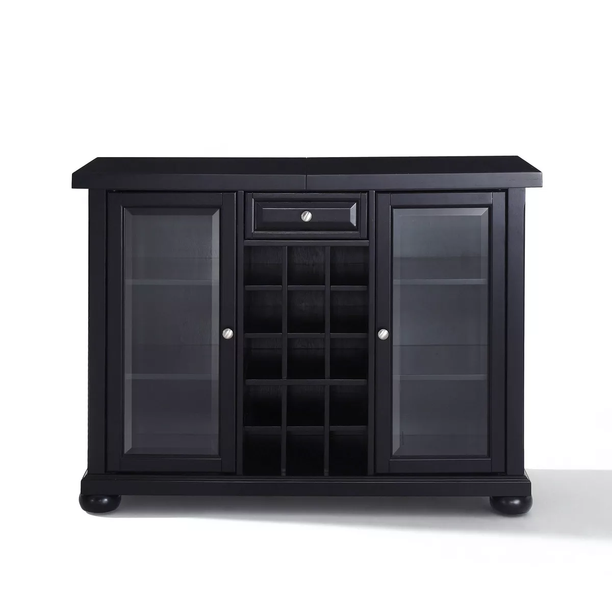 Alexandria Sliding Top Bar Cabinet Black - Crosley