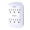 Philips 6-Outlet Surge Protector Wall Tap, White