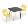 Eiland Patio Set with 36" Square Table & Kapri Arm Chairs - Saffron - Oxford Garden