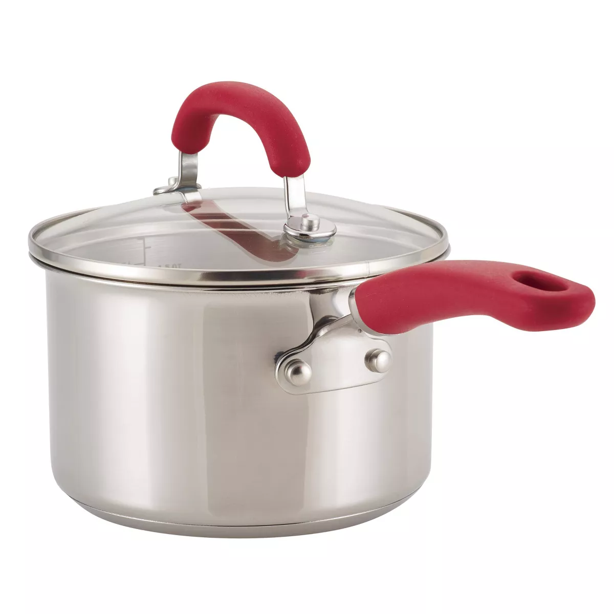 Rachael Ray 10pc Create Delicious Stainless Steel Cookware Set Red Handles