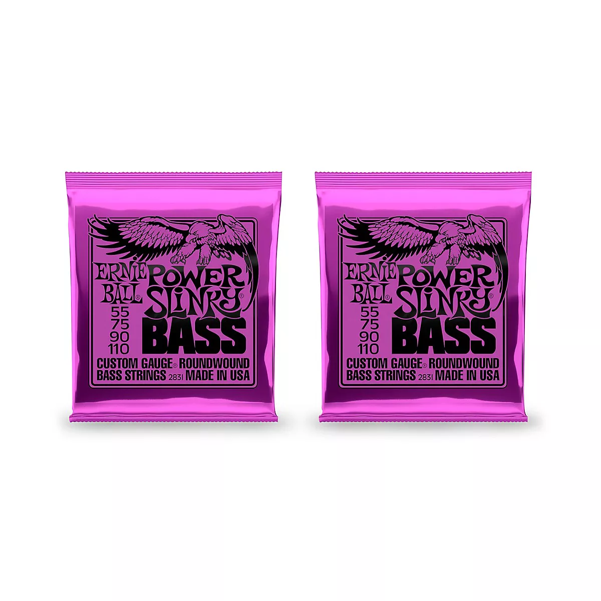 Ernie Ball 2831 Slinky Round Wound Power Bass Strings 2 Pack