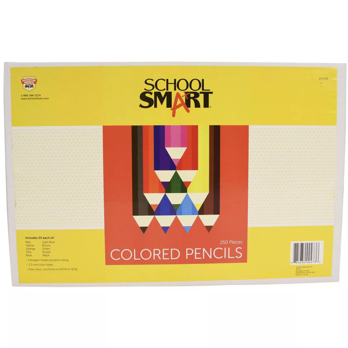 School Smart Colored Pencils, Assorted, set of 250