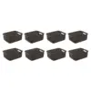 Sterilite Small Convenient 11-Inch Long Short Basketweave Home Storage Open Basket Organizer, Espresso (8 Pack)