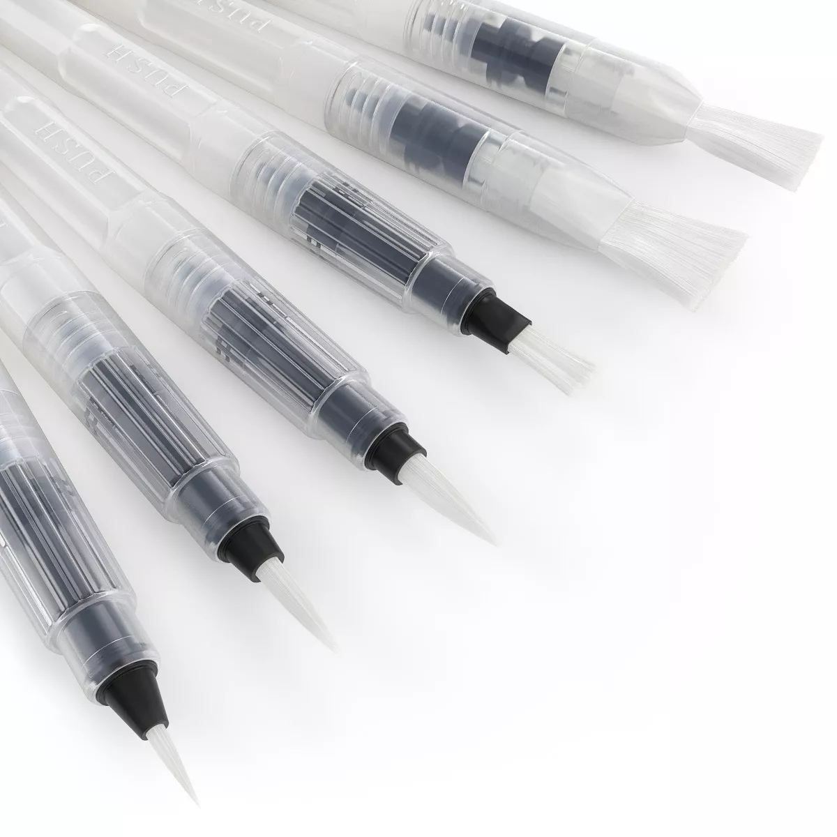 Arteza Refillable Water Brush Pens, Assorted Tips - 6 Pack (ARTZ-8020)