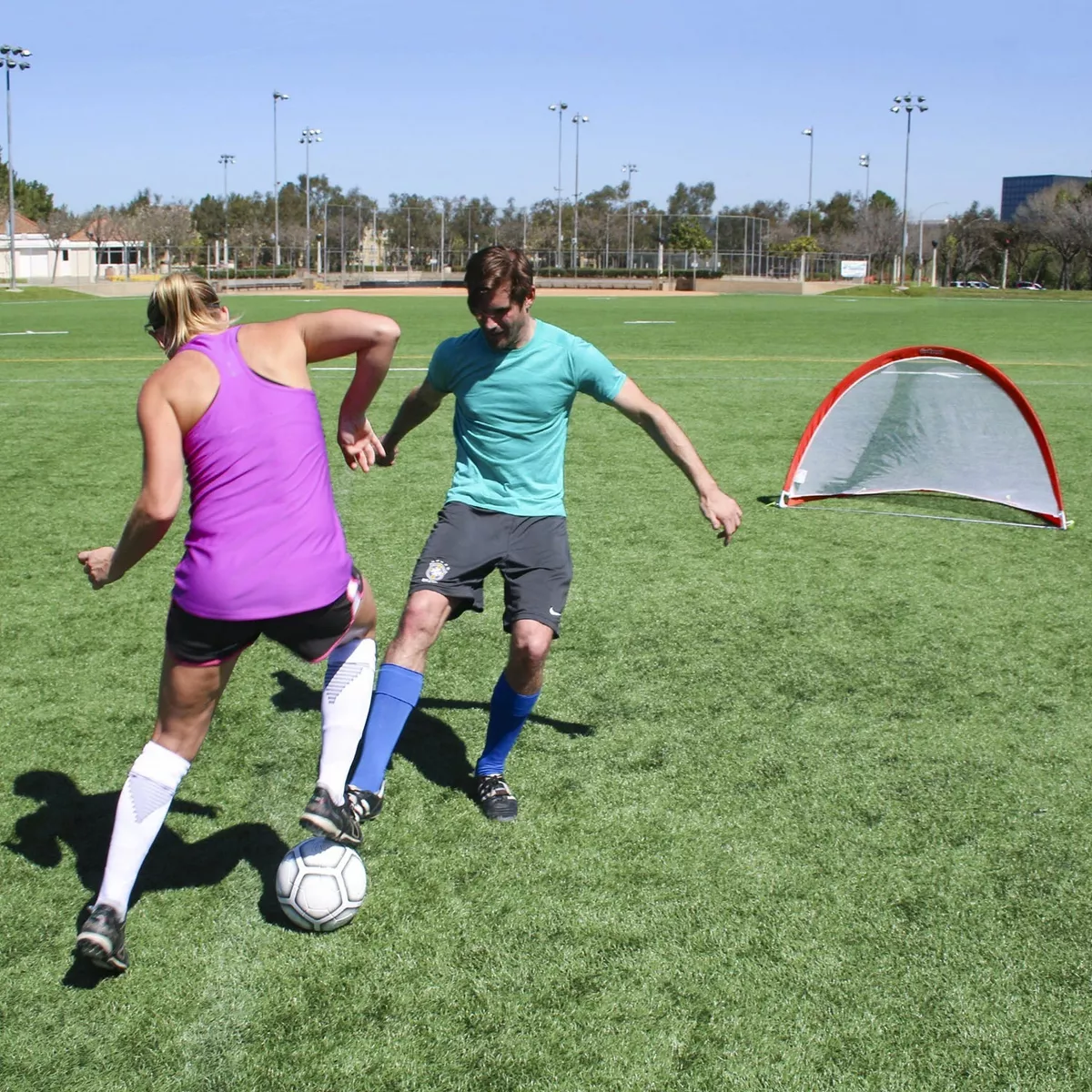 GoSports Portable Pop Up Soccer Goals for Backyard, Kids, and Adults, 6 Feet Wide, Set of 2 Nets with Agility Training Cones and Carrying Case
