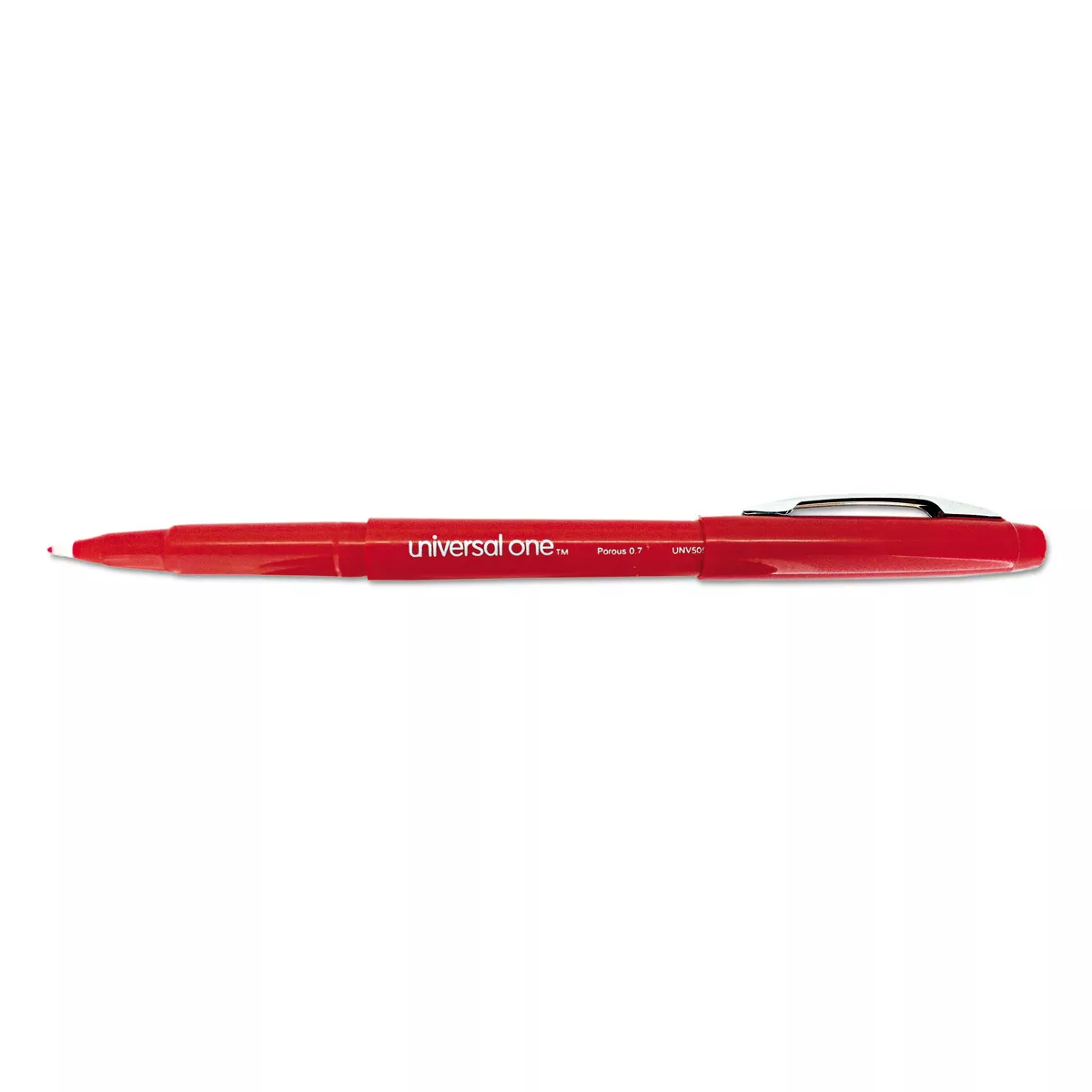 Universal Roller Ball Porous Tip Stick Pen Red Ink Medium Dozen 50503
