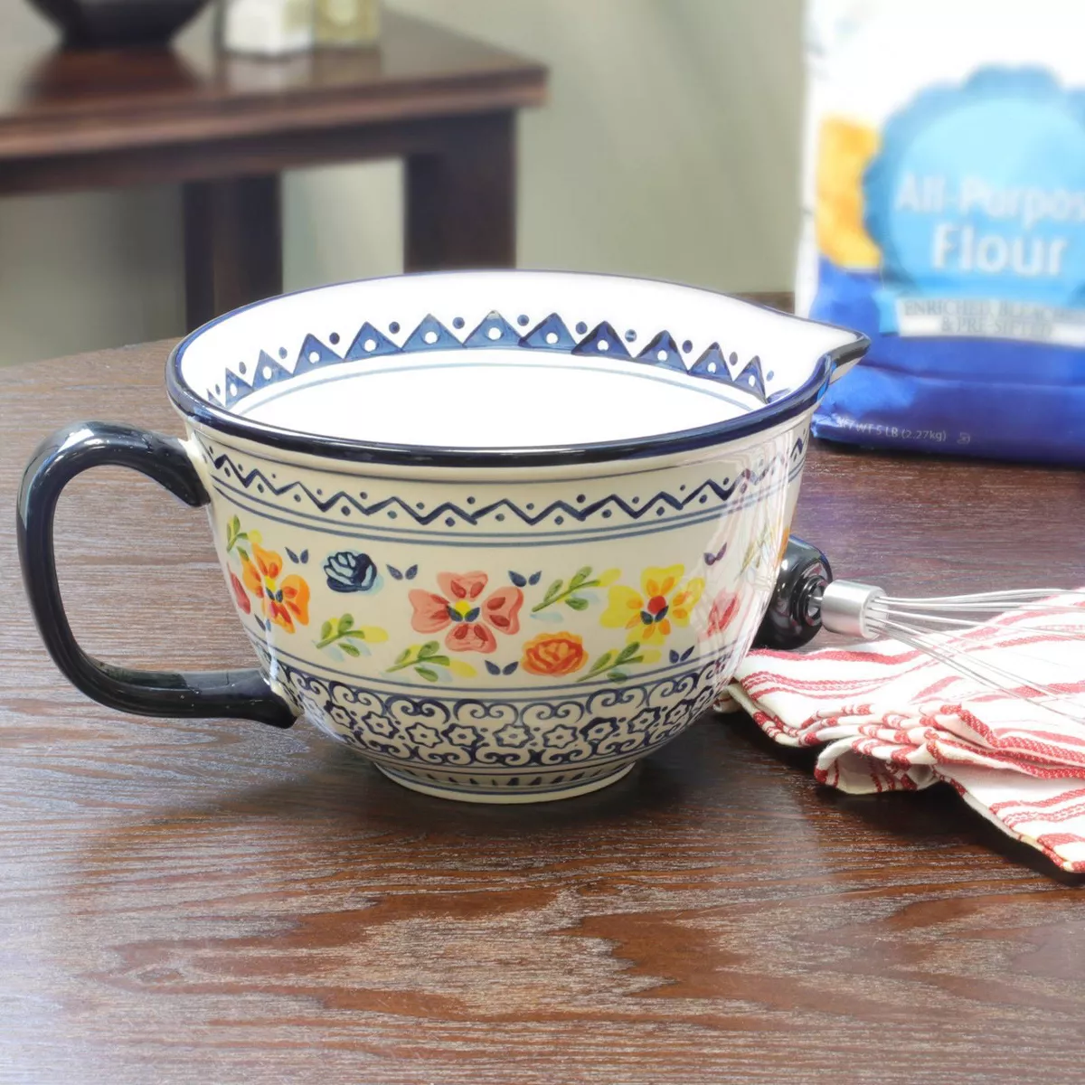 Gibson Home 64oz Stoneware Luxembourg Batter Bowl
