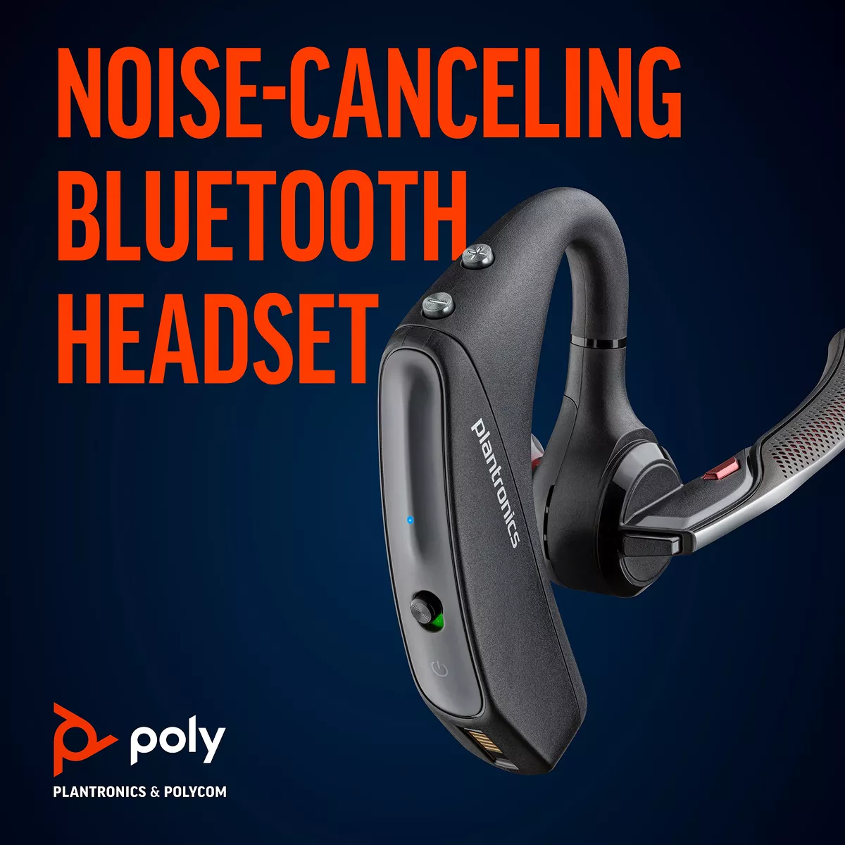 Plantronics Voyager 5200 - Noise Cancelling Bluetooth Headset Earpiece - Cell / Mobile Phone Headset - Plantronics a Poly Company