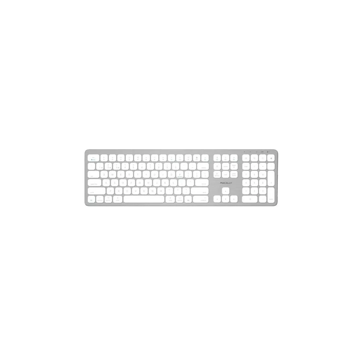 Macally Wireless 3 Devices Bluetooth Rechargeable Aluminum Full Keyboard