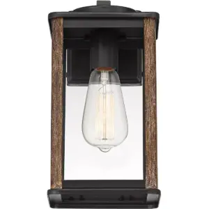 John Timberland Modern Farmhouse Outdoor Wall Light Fixture Dark Bronze Wood Grain 11 1/2