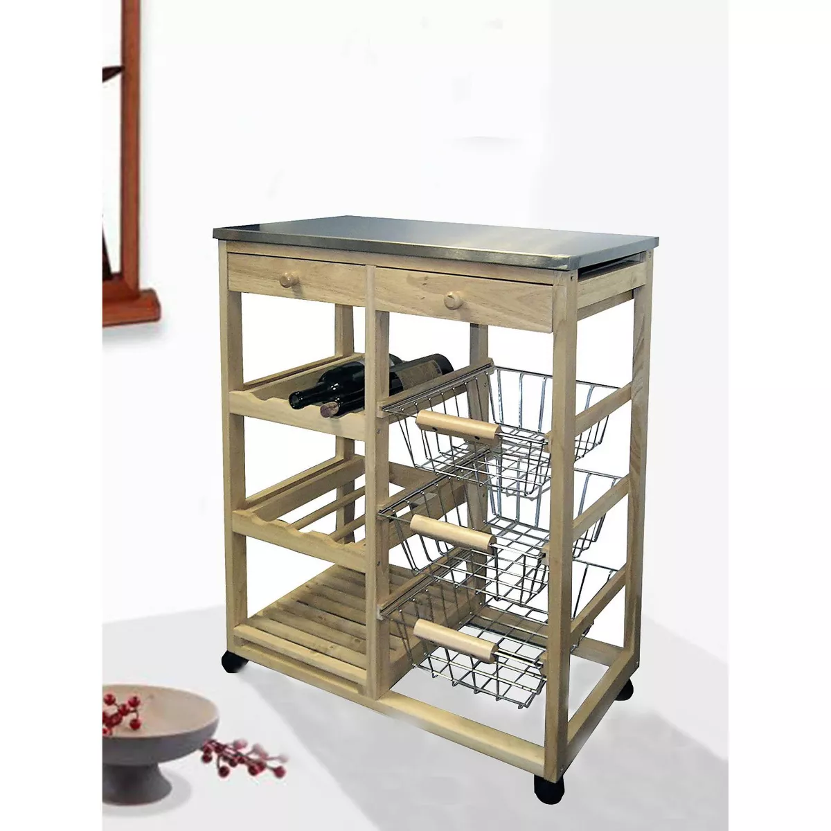 Kitchen Cart Wood/Natural - Ore International