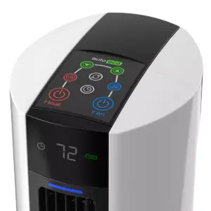 Lasko LKO-FH500 4-Speed Quiet Bladeless Multi Function Remote Control All Season Comfort Control Tower Fan and Space Heater w/ 3 Heat Settings, White