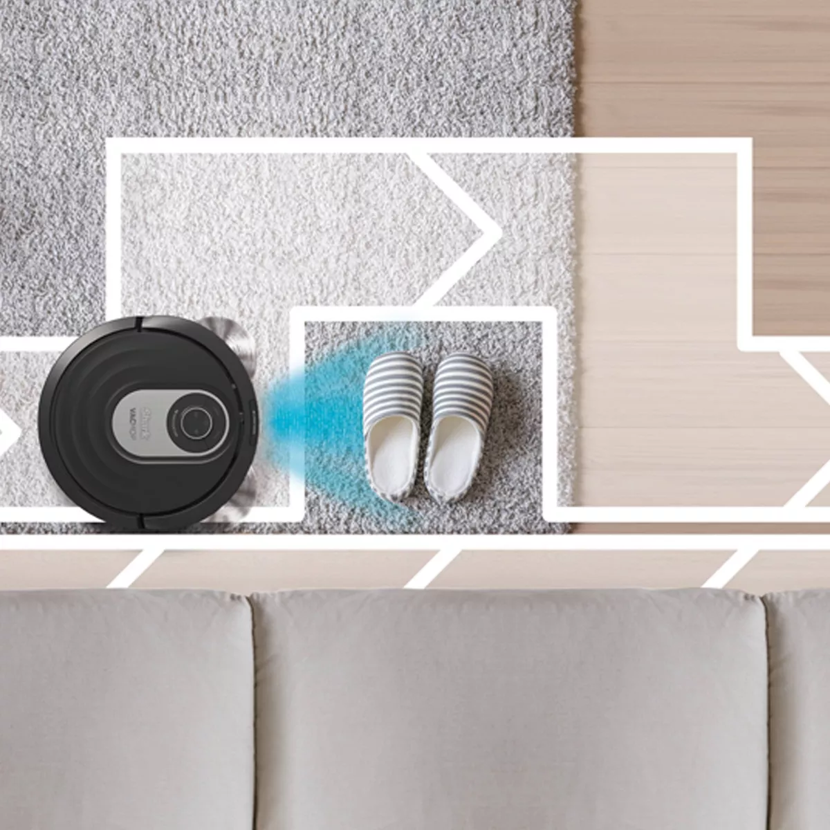 Shark AI VACMOP Wi-Fi Connected Robot Vacuum and Mop with Self-Cleaning Brushroll - RV2001WD
