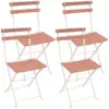Sunnydaze Indoor/Outdoor Patio or Dining Classic Café European Chestnut Wooden Folding Bistro Chair - Antique Pink - 4pk