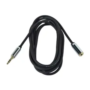 Monoprice Audio Cable - 6 Feet - Black | 3.5mm Male Plug to 3.5mm Female Jack Extension Cable for Mobile, Gold Plated