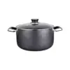 Alpine Cuisine Aluminum Non-Stick Dutch Oven Pot with Glass Lid and Carrying Handles, 3 Quart, Gray