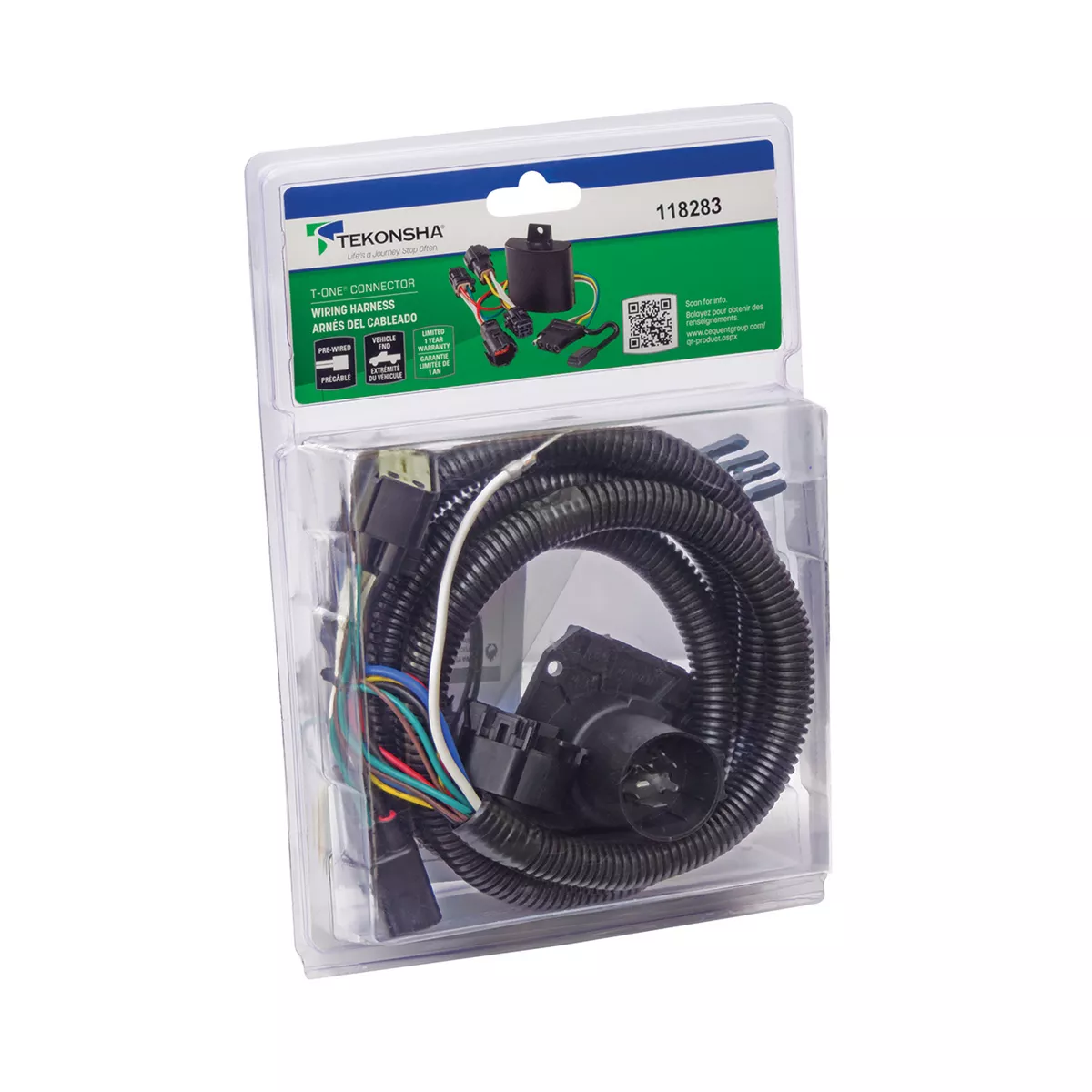 Tekonsha 118283 4 Flat to 7 Way Replacement Tow Harness Connector Wiring Package for 2015 - 2020 Ford, F-150, All Styles