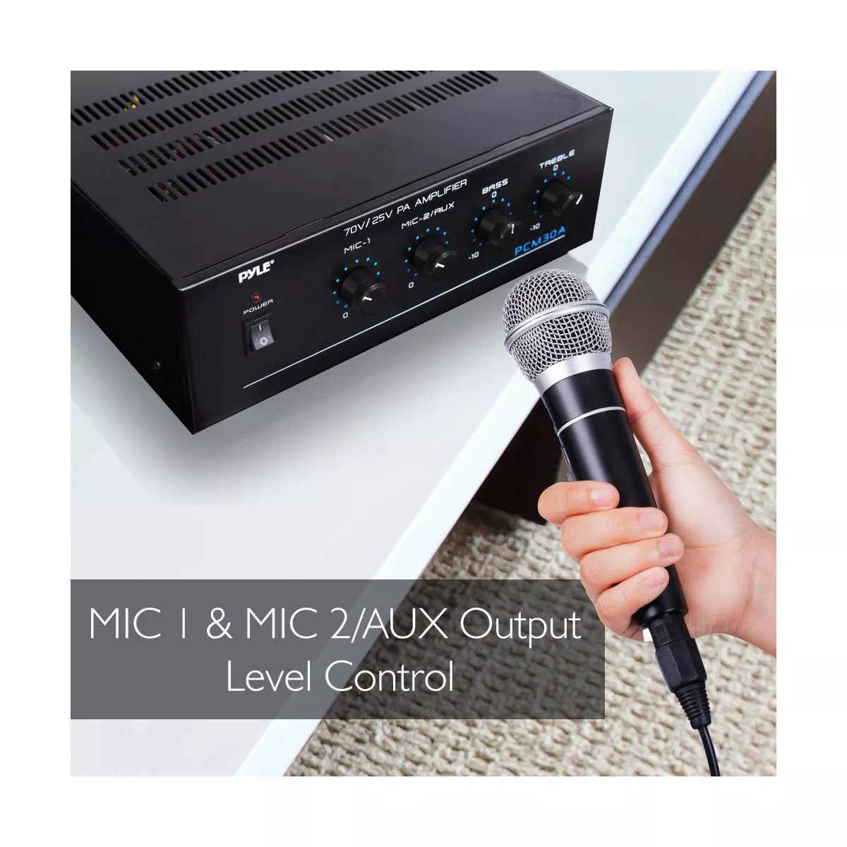 Pyle Home PCM30A Powerful 500 Watt Max Power Wireless Bluetooth PA Speaker Amplifier Amp Receiver Box Home Audio System with Remote Control