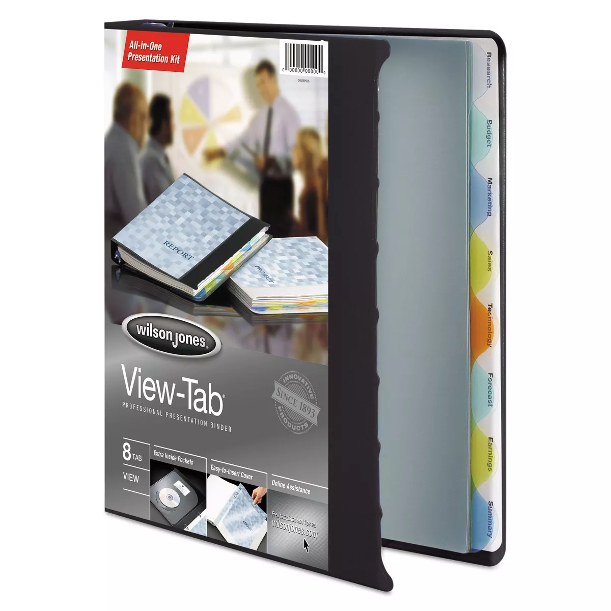 Wilson Jones View-Tab Presentation Round Ring View Binder w/Tabs 1