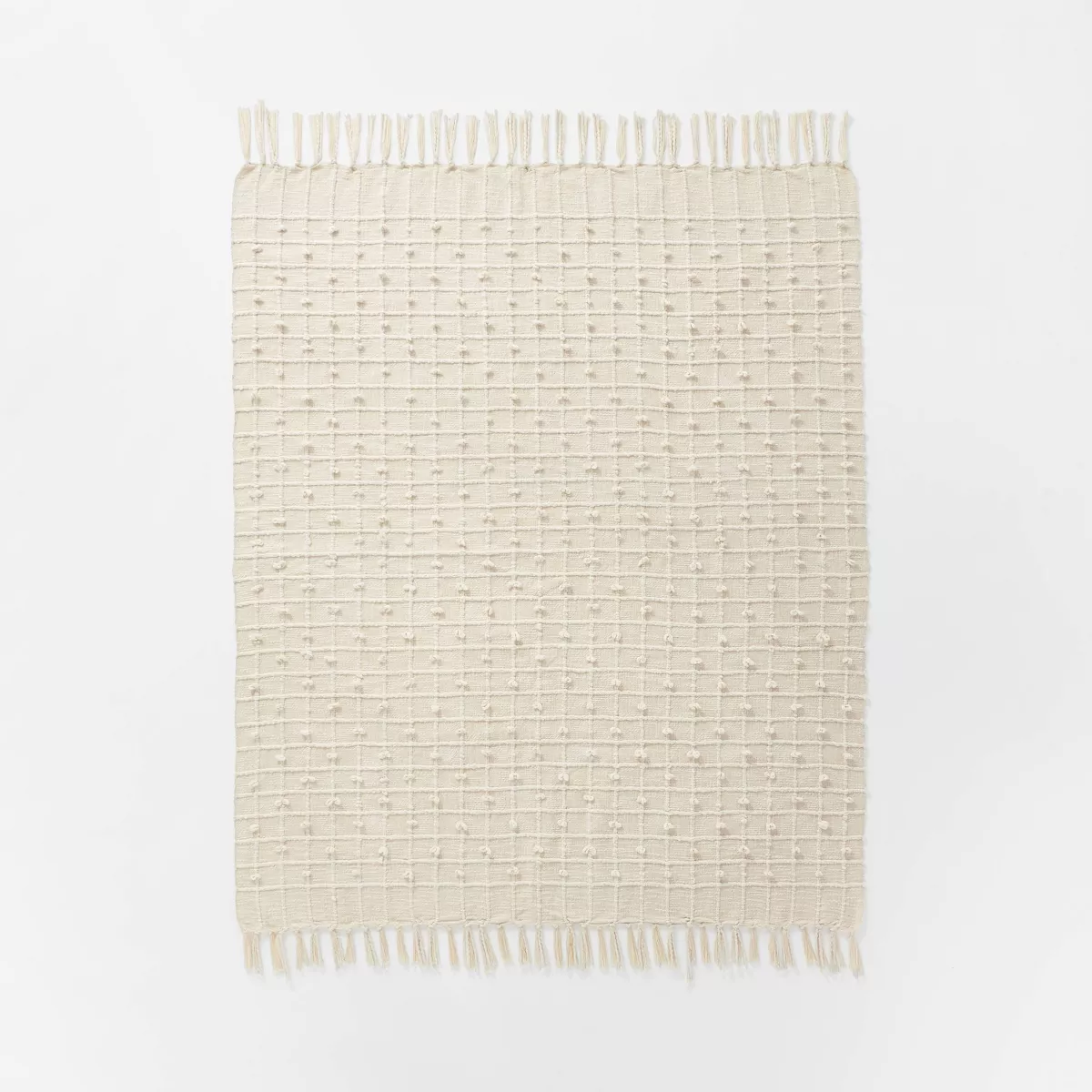 Woven Cotton Plaid Throw Blanket Cream - Threshold™ designed with Studio McGee