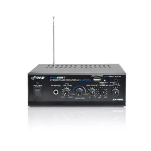 Pyle PTA22BT Mini Compact Bluetooth 80 Watt 2 Channel Home Audio Amplifier Stereo Receiver Sound System with Microphone Input (4 Pack)