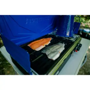 Stansport Propane Stove and Grill Combo Piezo Ignition Blue
