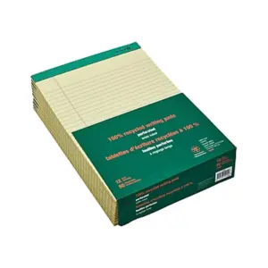 MyOfficeInnovations 100% Recy Perforated Notepads Canary 8-1/2