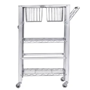 Tanfin Metal Serving Cart Chrome - Aiden Lane