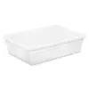 Sterilite 28qt Clear Plastic Under Bed Storage Bin with Lid White
