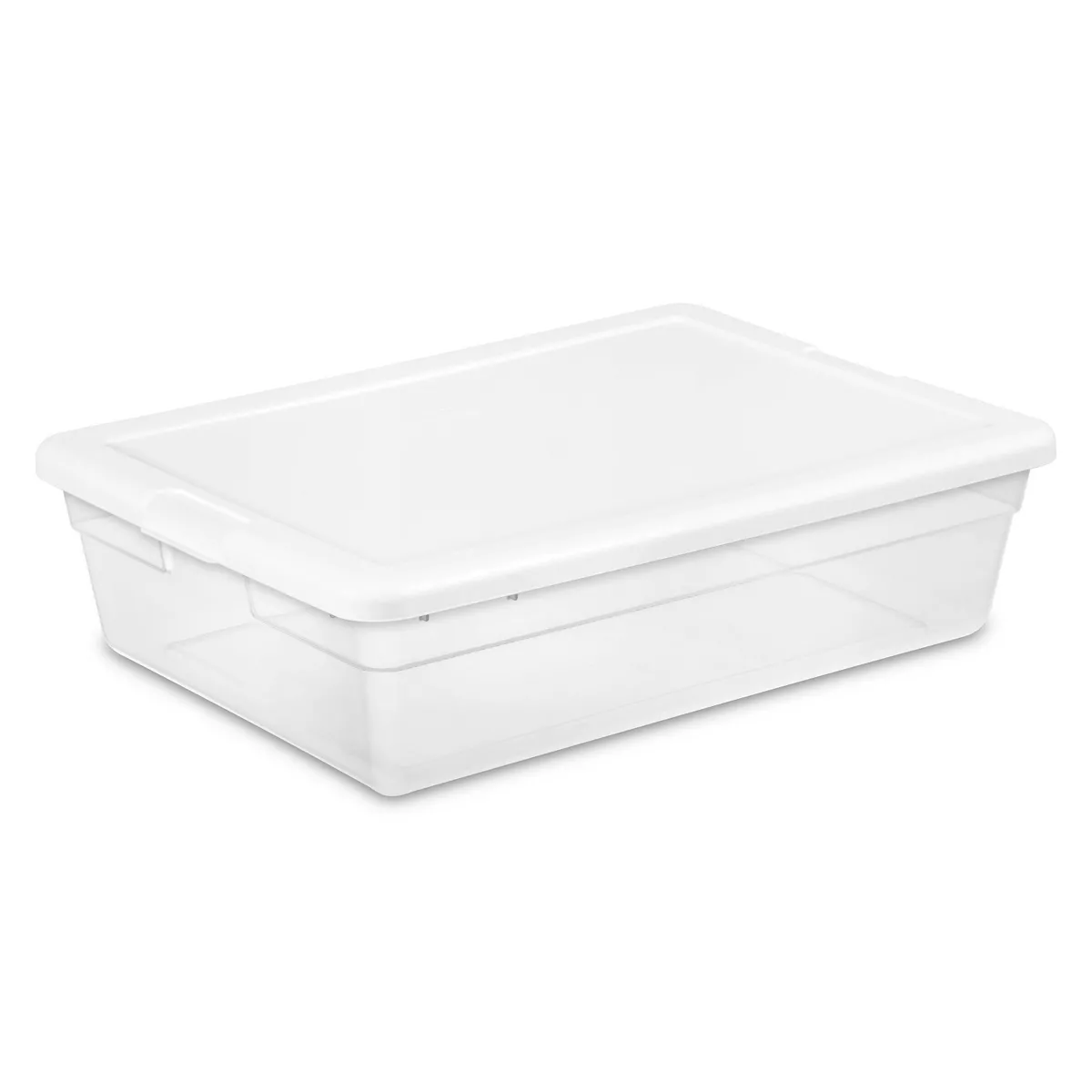 Sterilite 28qt Clear Plastic Under Bed Storage Bin with Lid White