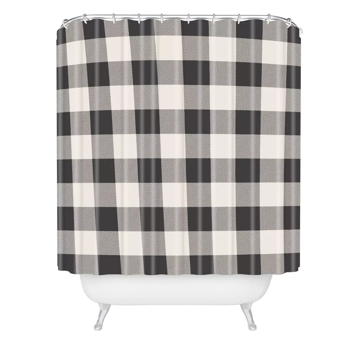 Zoe Wodarz City Plaid Shower Curtain Black/White -Deny Designs