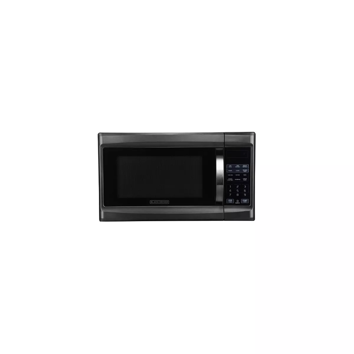 Black+Decker 1000 Watt 1.3 Cubic Feet Microwave with Digital Touch Controls and Display, Black Stainless Steel