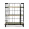 Colwill Modern Industrial Handcrafted Mango Wood Kitchen Cart with Wheels Natural/Black - Christopher Knight Home