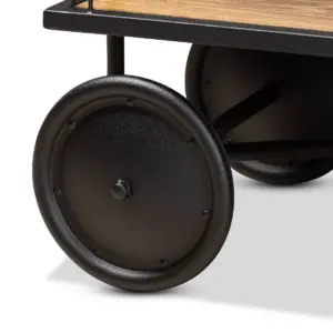 Potter and Serving Cart Wood Brown/Black - Baxton Studio