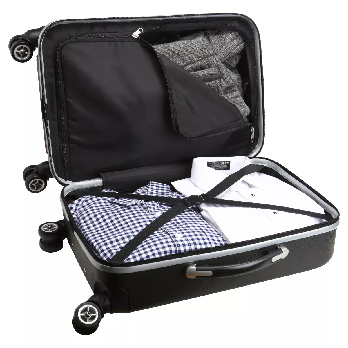MLB New York Mets Hardcase Spinner Carry On Suitcase - Black