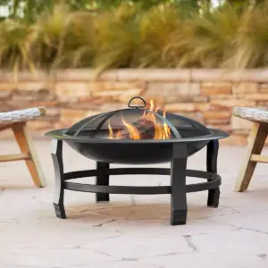 John Timberland Black Outdoor Fire Pit Round 30