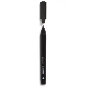 TRU RED Pen Permanent Markers, Fine Tip, Blk, Dozen TR54533